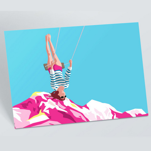Woman on a swing (C6 envelope)