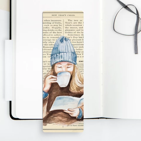 Penpaling Paula bookmark - Book and coffee