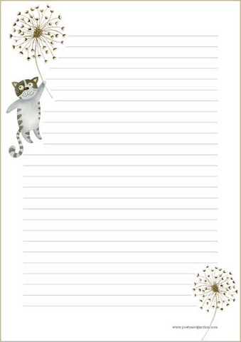 Cat #5 - writing papers (A5, 10s)