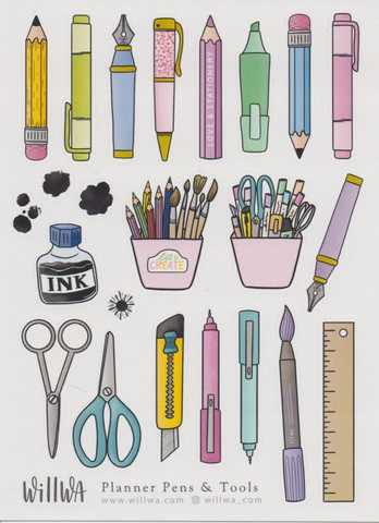Willwa - Planner Pens & Tools (A6 sticker sheet)