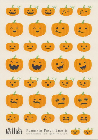 Willwa - Pumpkin Patch Emojis (A6 sticker sheet)