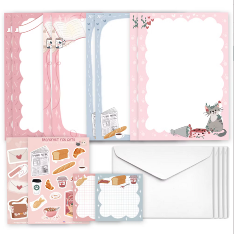 Letterset - Letters from my cat (8s+4e +stickers+notes)