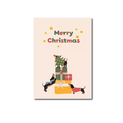 Only Happy Things - Merry Christmas mäyräkoirat