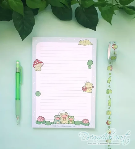 Dreamchaserart - Frogs -notepad (A5, 50s)