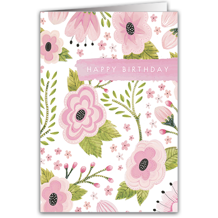 Happy birthday -flowers (17.5x12cm, incl. envelope)