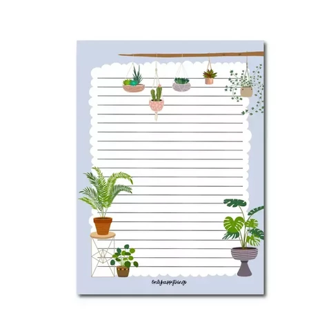 Only Happy Things - Plants -notepad (A5, 50s)