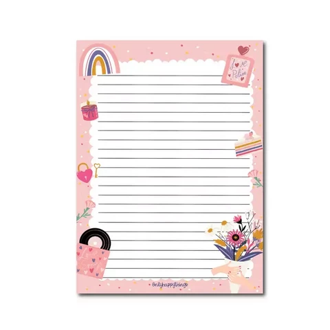 Only Happy Things - Love -notepad (A5, 50s)