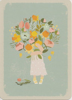 Girl with a bouquet of flowers