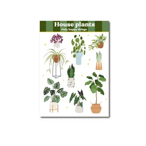 Only Happy Things - House plants (A6 sticker sheet)