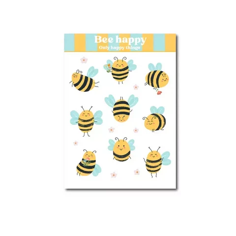 Only Happy Things - Bee happy (A6 tarra-arkki)