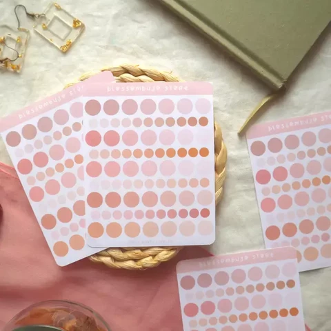 BlossomBujo Store - Rose party circles (sticker sheet)