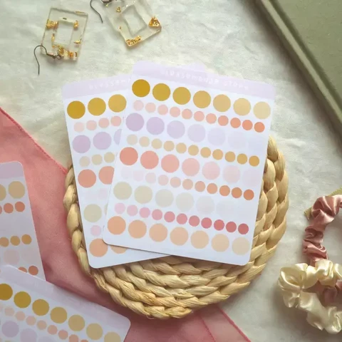 BlossomBujo Store - Twilight lake circles (sticker sheet)