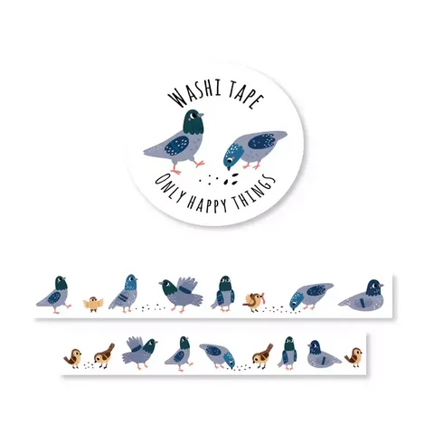 Only Happy Things washitape - Pigeons (1.5cm x 10m)