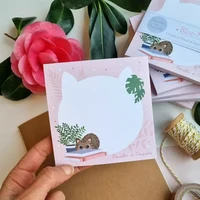Poussin et Poupette - Cat and plants notepad (10.5x10.5cm, 50s)