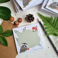 Poussin et Poupette - Raccoon notepad (10.5x10.5cm, 50s)