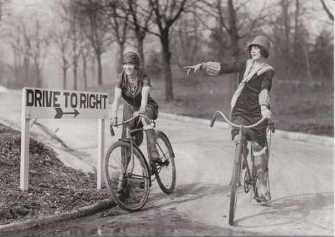 Flappers bicycling, 1925