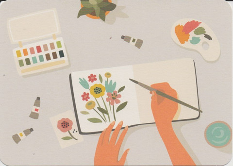 Sketchbook with flowers