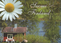 Suomi Finland - punainen mökki