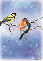 Christmas postcard - Birds