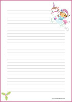 Christmas unicorn - writing papers (A5, 10s) #1