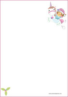 Christmas unicorn - writing papers (A4, 10s) #1