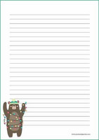Christmas bear - writing papers (A4, 10s) #1