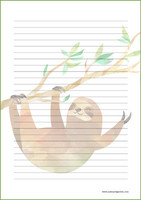 Sloth - writing papers (A4, 10s) #3