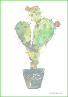 Kaktus - kirjepaperit (A4, 10s) #1
