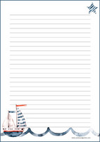 Boat - writing papers (A5, 10s) #1