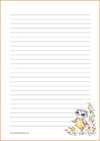 Owl - writing papers (A4, 10s) #2