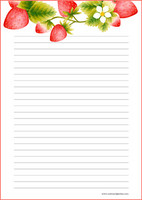 Strawberry - writing papers (A4, 10s) #2