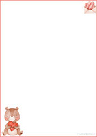 Teddy bear - writing papers (A4, 10s) #1