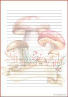 Mushrooms - writing papers (A4, 10s) #1