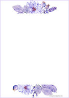 Violetit kukat - kirjepaperit (A4, 10s) #1