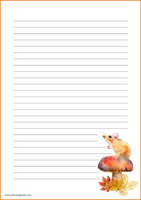 Mushroom and mouse - writing papers (A4, 10s) #1
