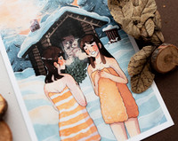 KuuArts - Nordic sauna postcard