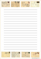 Vanhat postikortit - kirjepaperit (A4, 10s) #1