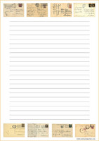Vanhat postikortit - kirjepaperit (A4, 10s) #1
