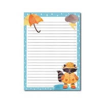 Only Happy Things - Rainy day raccoon -notepad (A5, 50s)