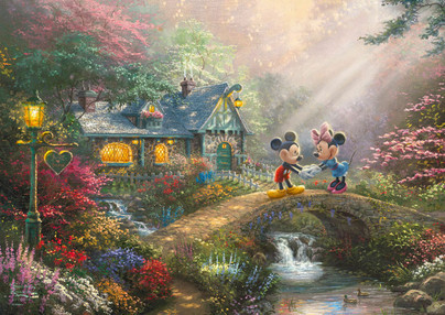 Thomas Kinkade: Disney Mickey and Minnie Sweetheart Bridge, 500 palaa