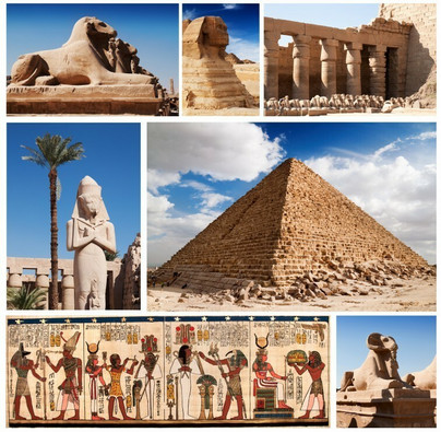 Collage Egypte, Sphinx et Pyramide Collage, 1000 palaa