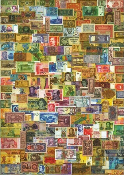 Vintage Collage - Banknotes, 1000 palaa
