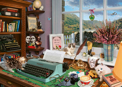 Secret Puzzle: At the writing table, 1000 palaa
