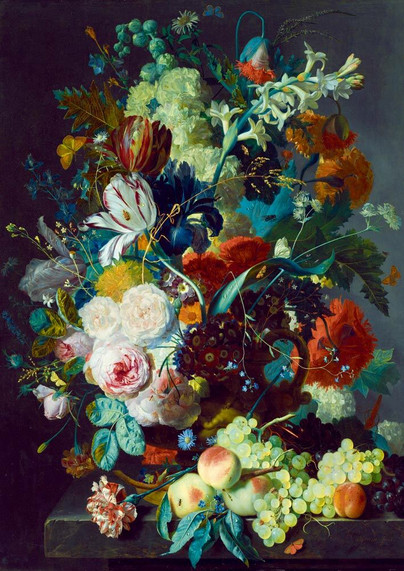 Jan Van Huysum - Still Life with Flowers and Fruit, 1000 palaa