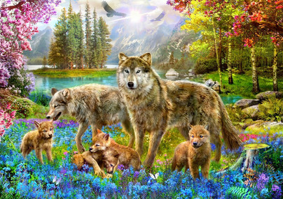 Spring Wolf Family, 1500 palaa