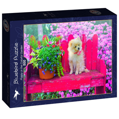 Puppy in the Colorful Garden, 500 palapeli