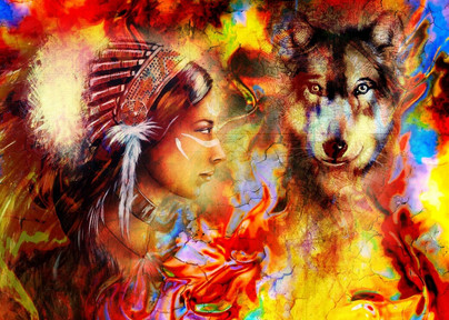 The Indian Woman and the Wolf, 500 palaa