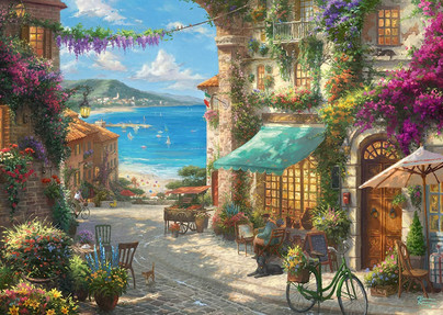 Thomas Kinkade: Café on The Italian Riviera, 1000 palaa