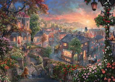 Thomas Kinkade: Lady and The Tramp, 1000 palaa