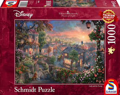 Thomas Kinkade: Lady and The Tramp, 1000 palaa